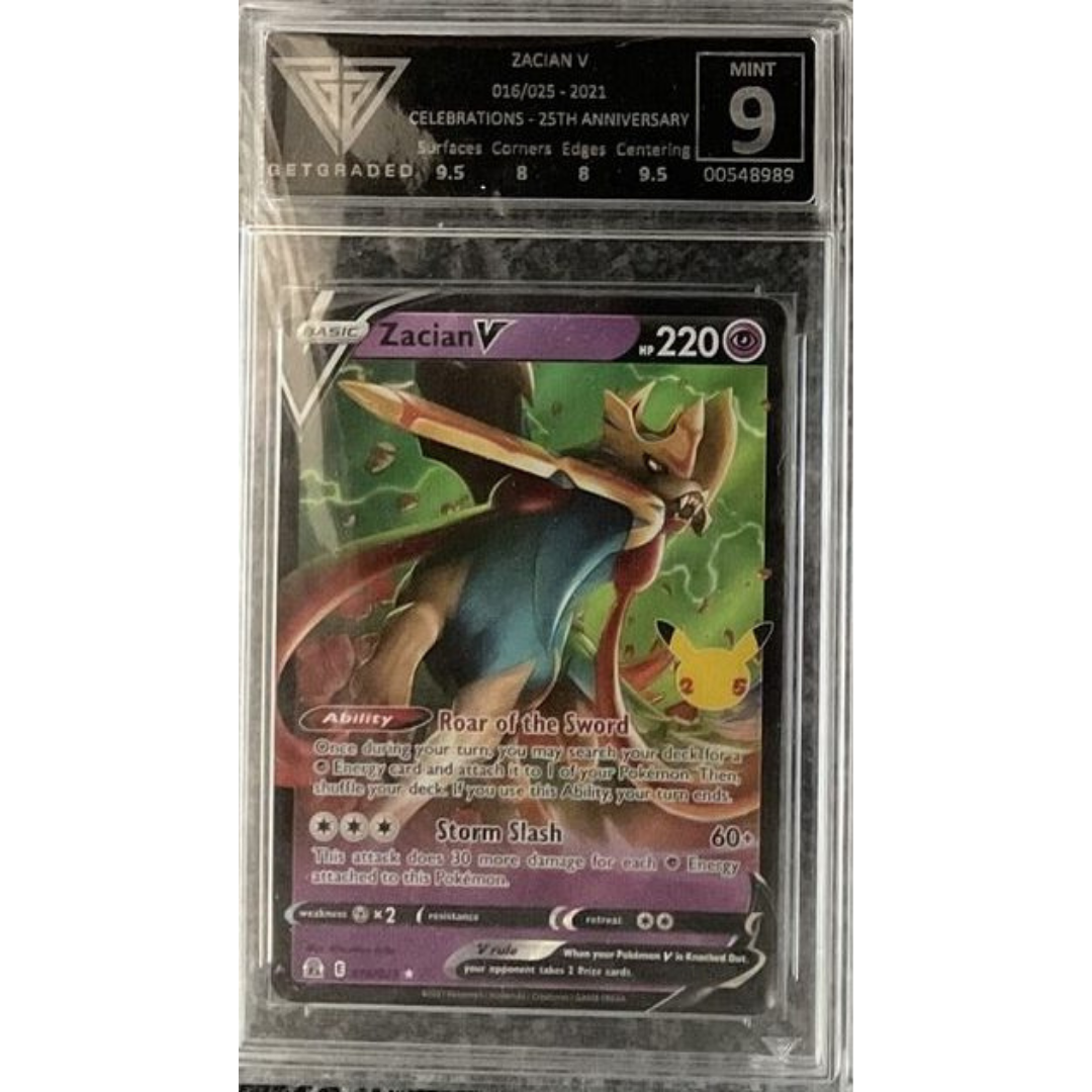 Pokemon 25th Anniversary Celebrations Zacian V Graded 9