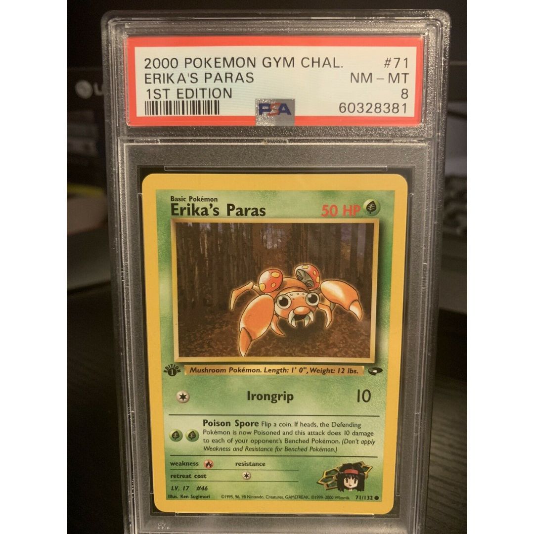 2000 Pokemon Gym Challenge Erika’s Paras 1st Edition PSA 8