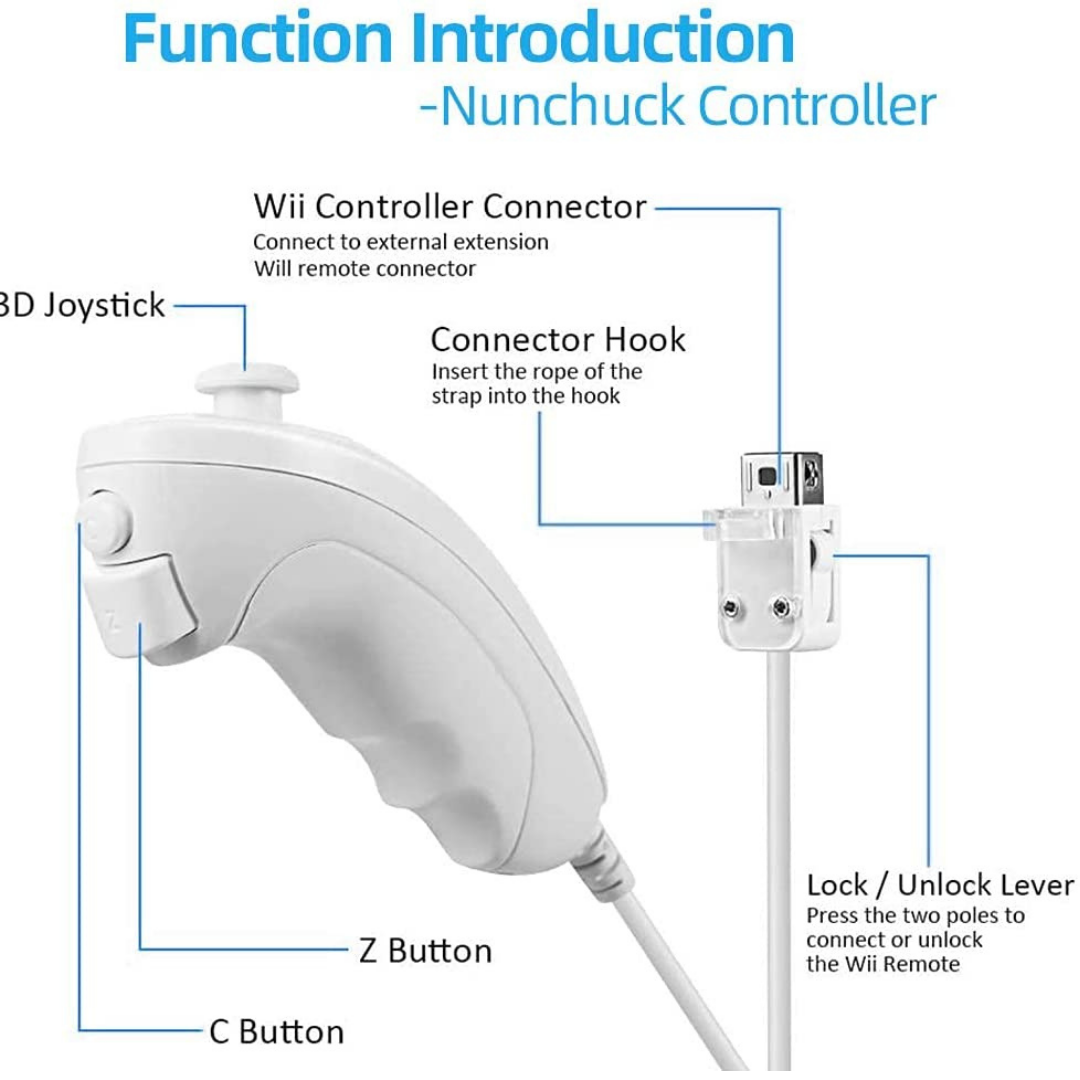 Nunchuck Motion Plus Remote Controller Set for Nintendo Wii, Wii U