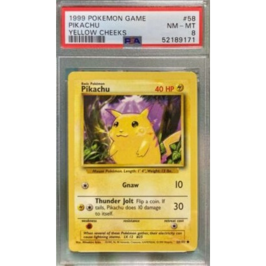 Pikachu #58 Base Set - Pokemon Card WOTC - PSA 8