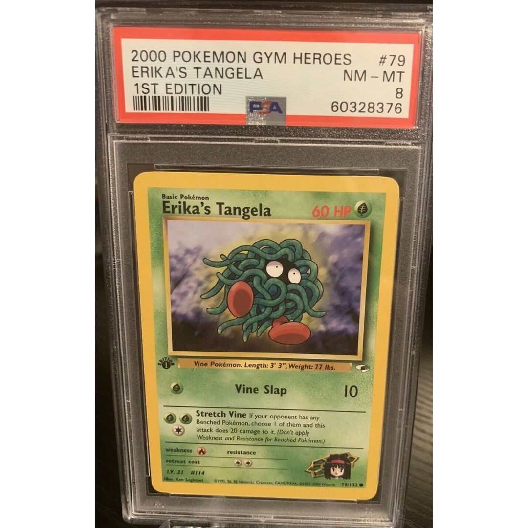 2000 Pokemon Gym Heroes 1st Edition Erika's Tangela PSA 8