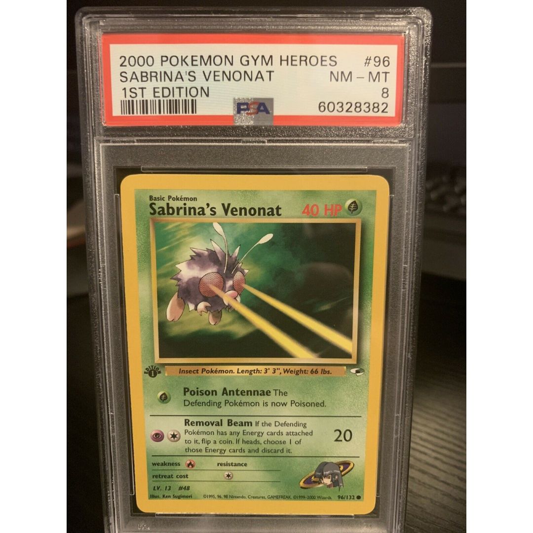 2000 Pokemon Gym Heroes 1st Edition Sabrina's Venonat #96 PSA 8