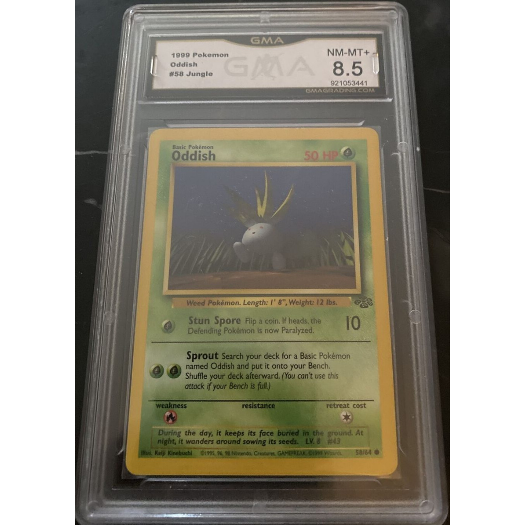 ODDISH GMA 8.5 NM-MT+ 1999 Pokemon #58 Jungle