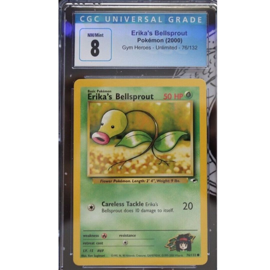 2000 Pokemon Gym Heroes Erika's Bellsprout 1st CGC 8