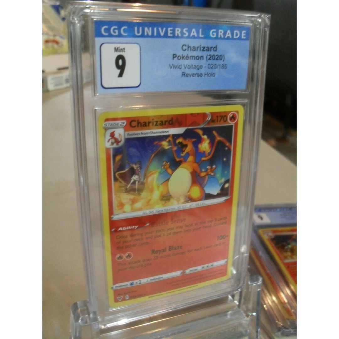 CGC Graded 9 Charizard 025/185 Vivid Voltage Reverse Holo Rare Pokemon Card