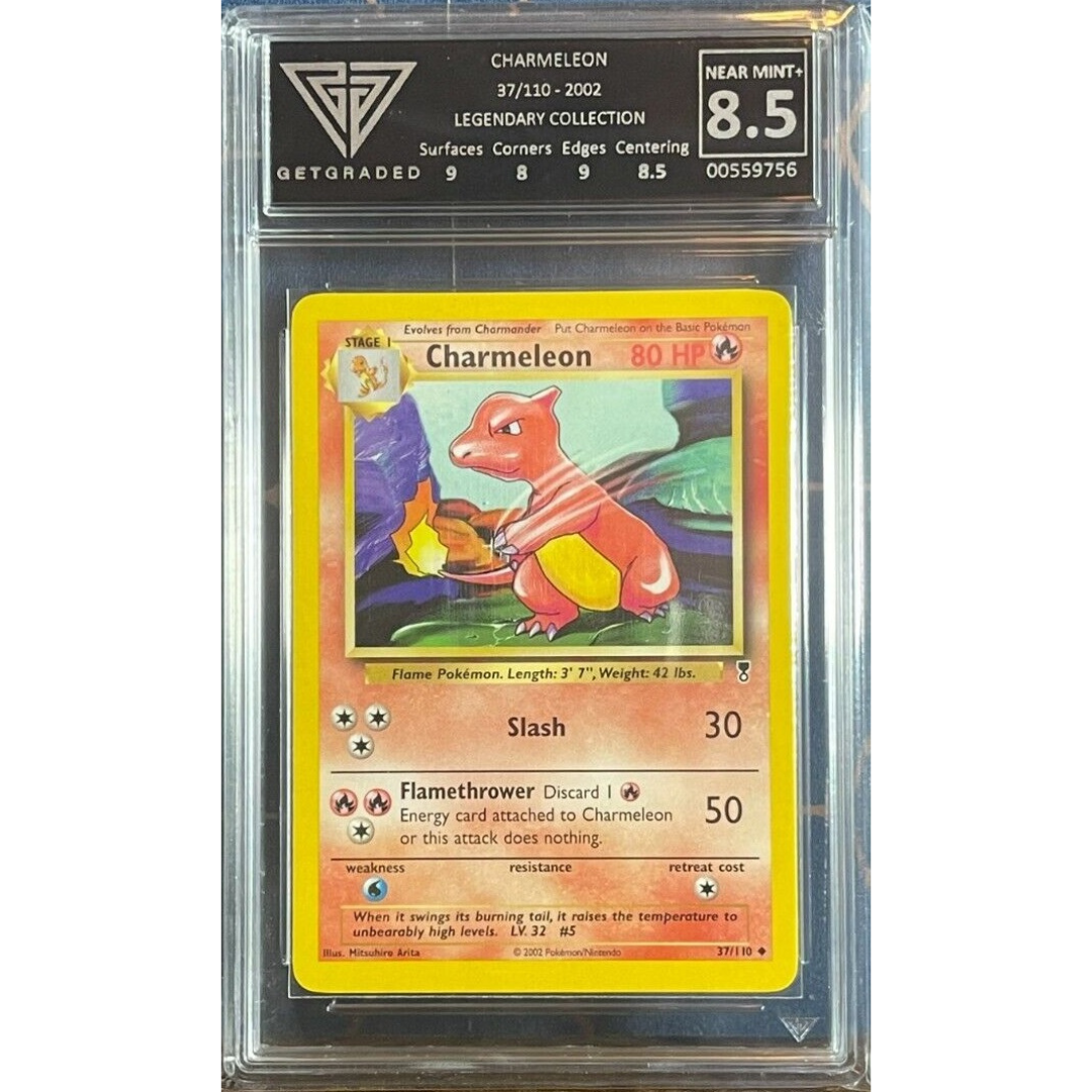 Charmeleon  Pokemon Card. Legendary Collection. GetGraded 8.5 Near Mint