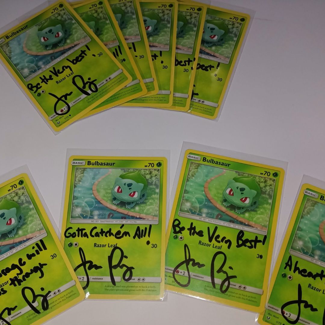 Autographed Bulbasaur Card