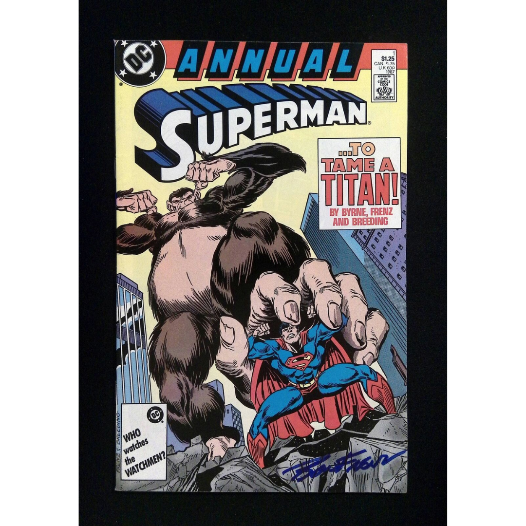 Superman Annual #1 Dc Comics 1987 Vf+ Signed By Ron Frenz