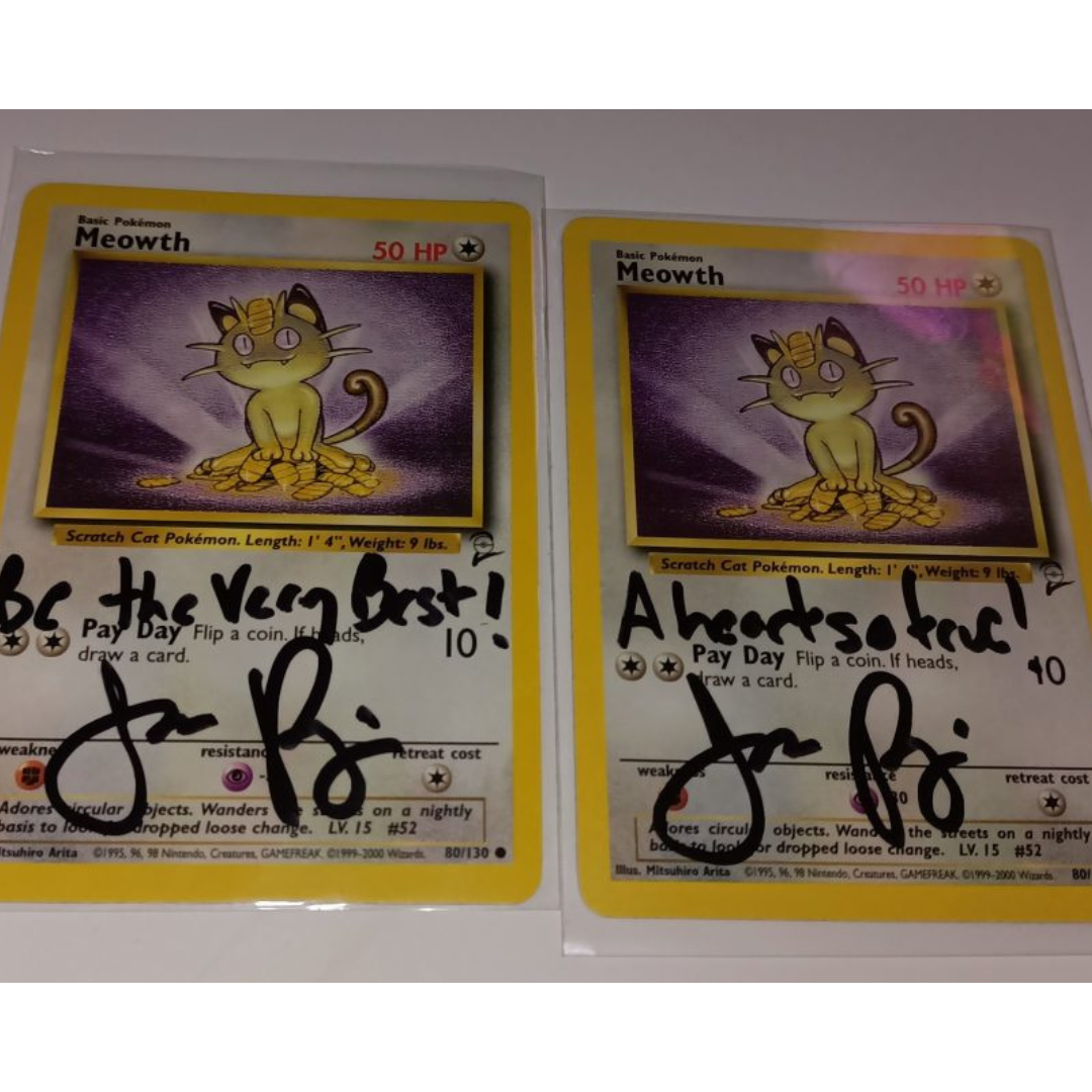 Autographed Vintage 1st Gen Meowth Card