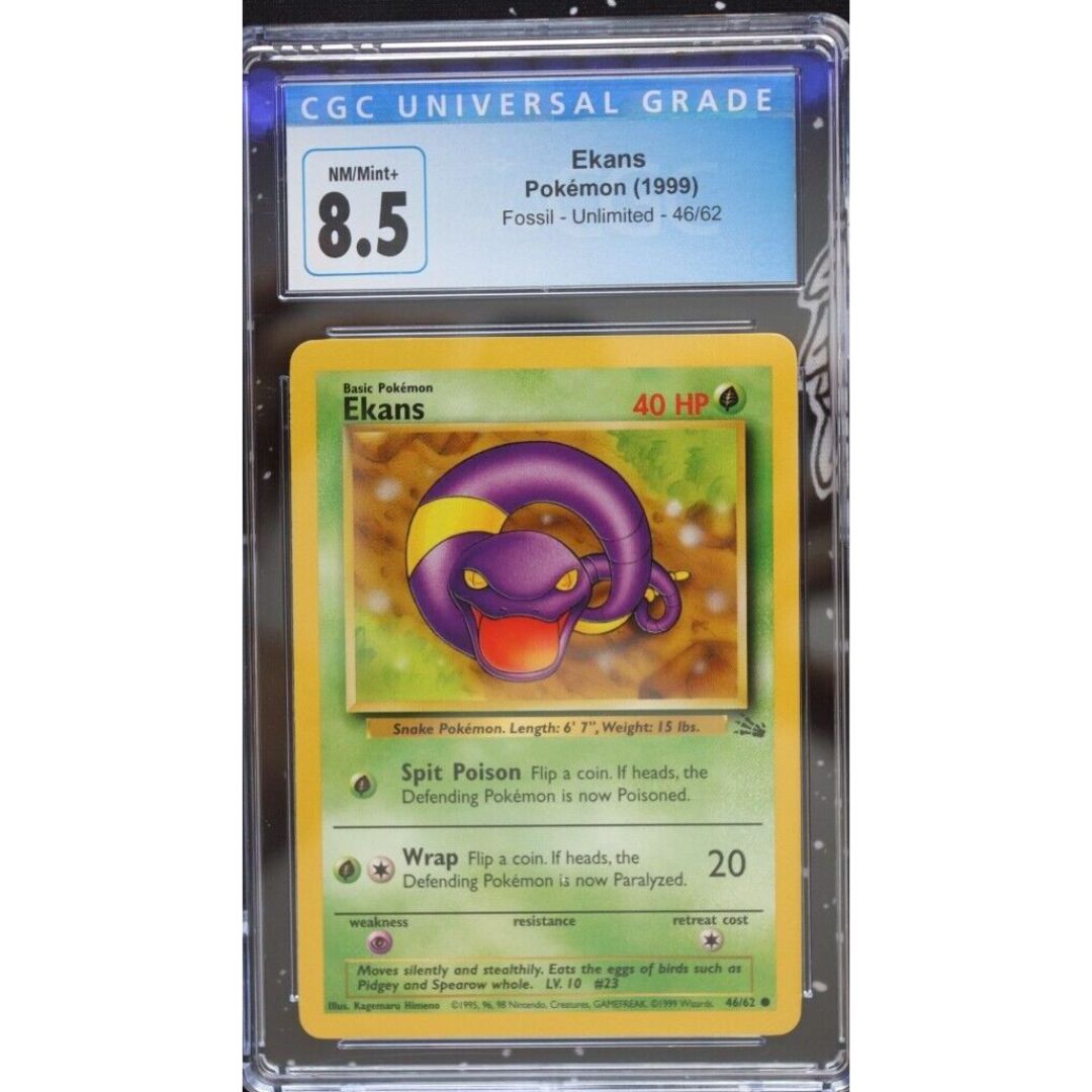 1999 Ekans Pokemon Card Fossil #46 CGC 8.5