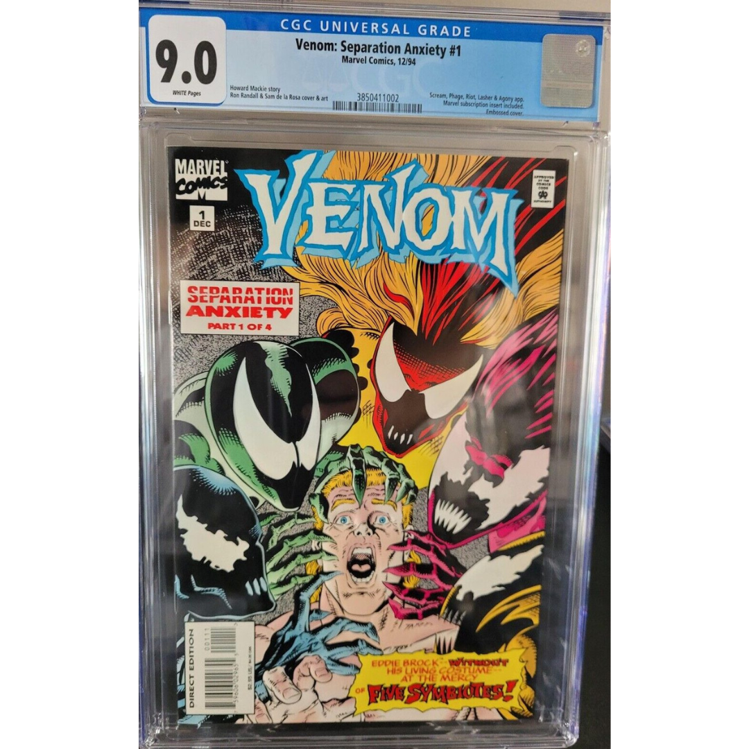 VENOM: SEPARATION ANXIETY #1 CGC 9.0 GRADED MARVEL COMICS