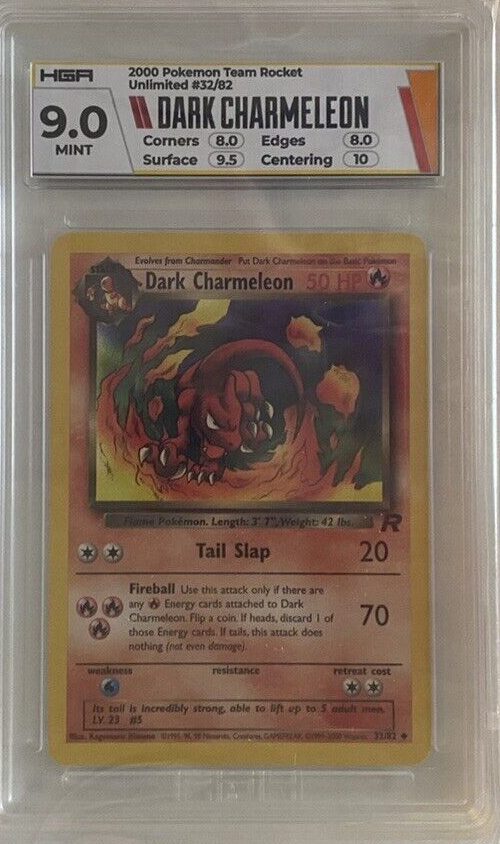 2000 Pokémon Team Rocket Unlimited Dark Charmeleon HGA 9 MINT