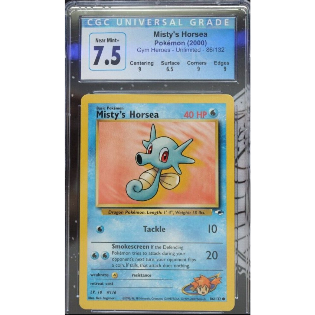 CGC 9 Mistys Horsea 2000 Pokemon Gym Heroes