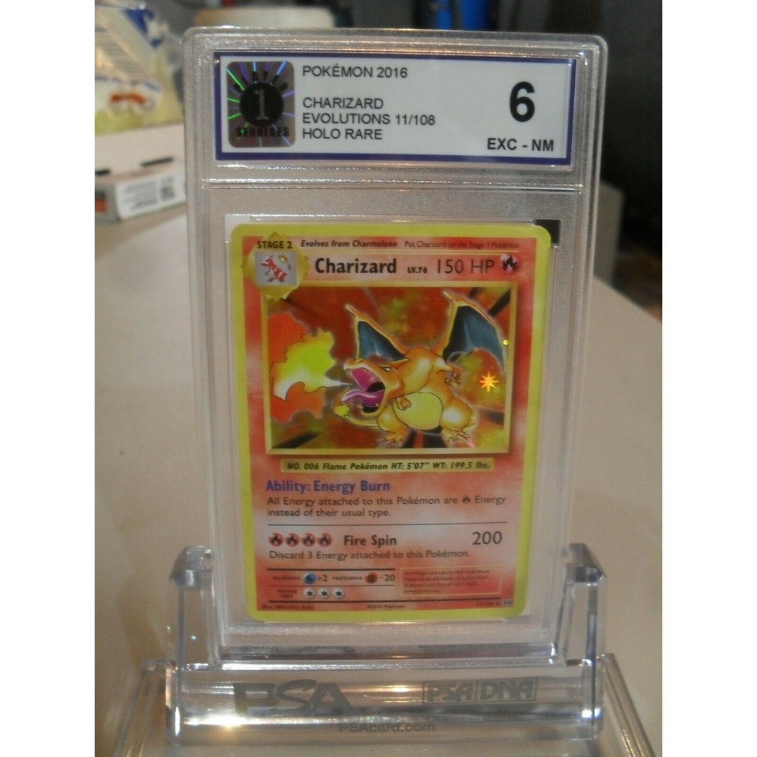 P1 Graded 6 Charizard XY Evolutions 11/108 Holo Rare Pokemon Card