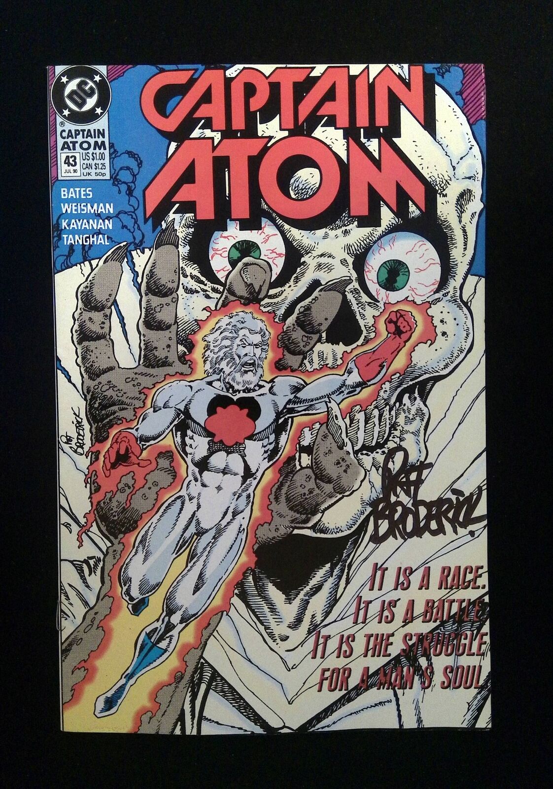 Captain Atom #43 Dc Comics 1990 Vf+ Signed By Pat Broderick