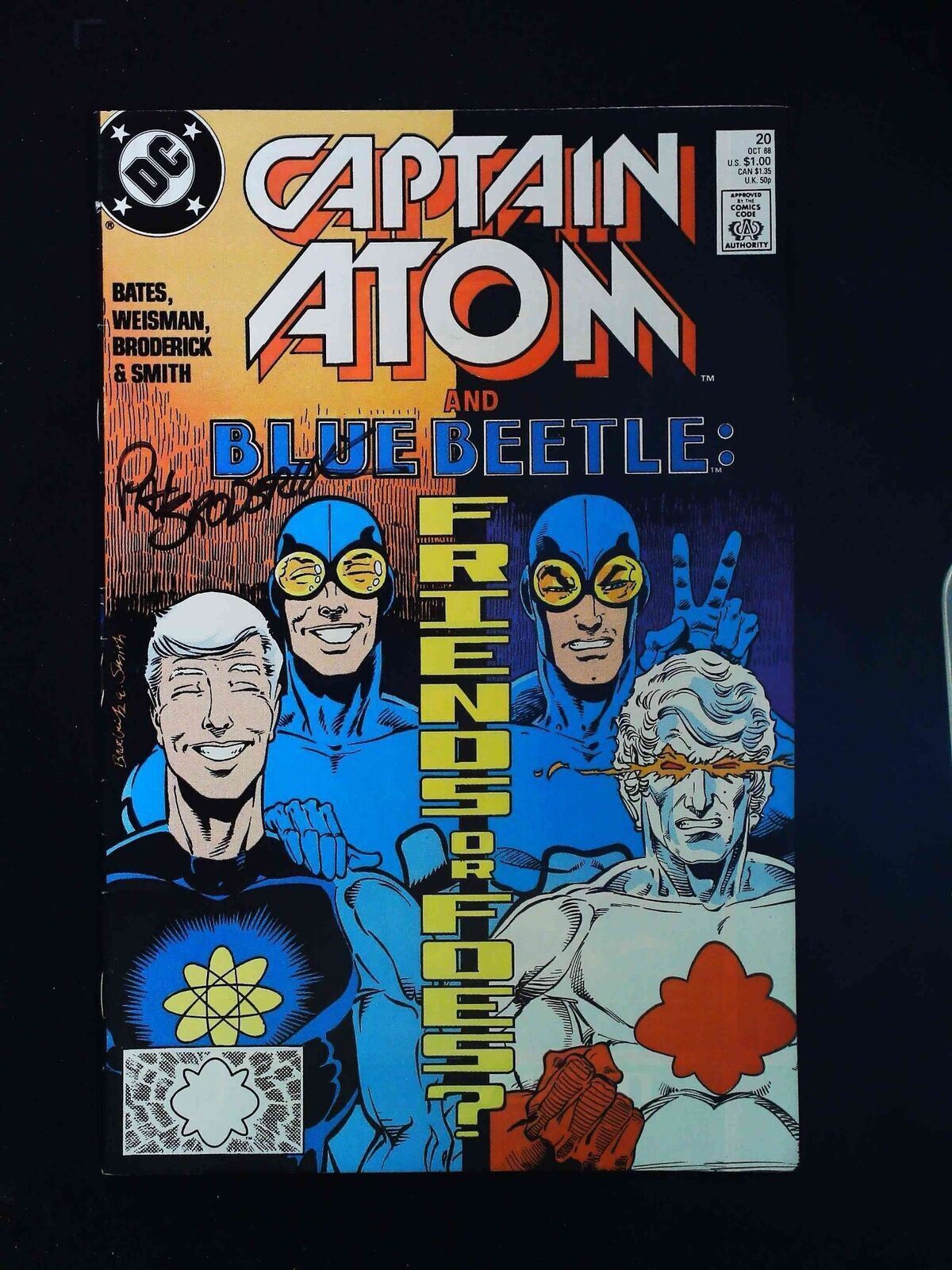 Captain Atom #20 Dc Comics 1988 Vf- Signed By Pat Broderick